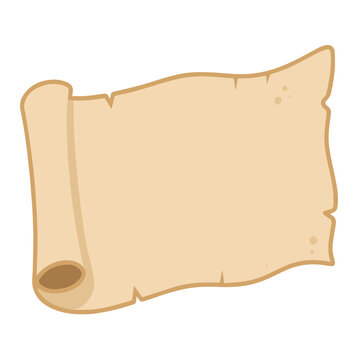 blank vintage treasure map parchment illustration with rolled edge vector