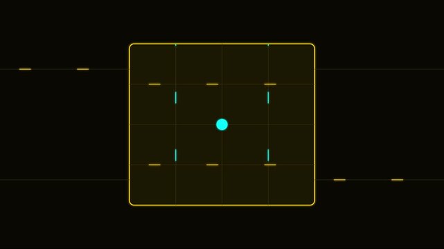 Digital hud interface with pulsing center point and grid overlay for sci-fi ui and tech motion animation 4k