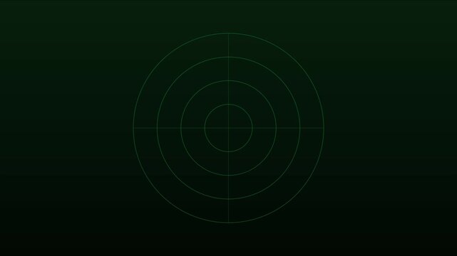 Digital radar screen scanning motion green circular hud interface for military and technology concepts animation 4k