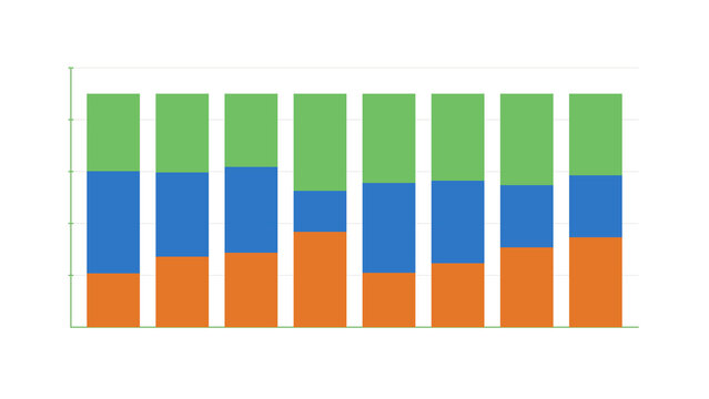 Bar chart with trend line overlay and data point markers. Isolated transparent PNG combo analytics graphic for executive dashboards.