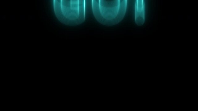 3 2 1 Go! countdown blue neon glowing for competition time limit animation on transparent background, 4k video