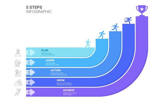 Business Infographic Steps Timeline Diagram Template Background Vector Illustration