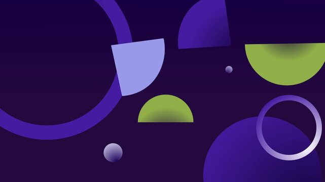 Abstract geometric composition circles half circles and rings background animation