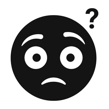 Confused face with question mark emoticon symbol