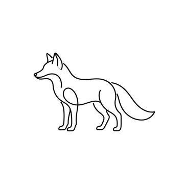 vector illustration of Minimalist fox silhouette illustration