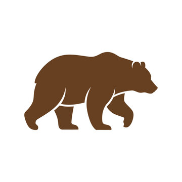 vector illustration of Brown bear walking silhouette vector icon