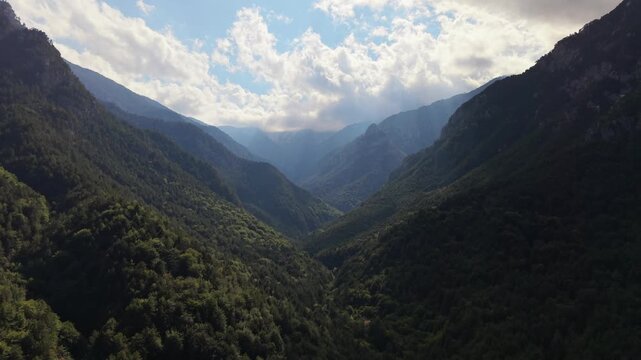 Olympus mountain view drone shot. Greece
