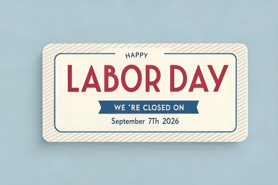 Happy Labor Day Closed Sign September 7 2026, Labor Day Holiday Closure Notice 2026, We're Closed Labor Day September 7th, Business Closed Labor Day Weekend Sign, September 7 2026 Labor Day Closed Ban