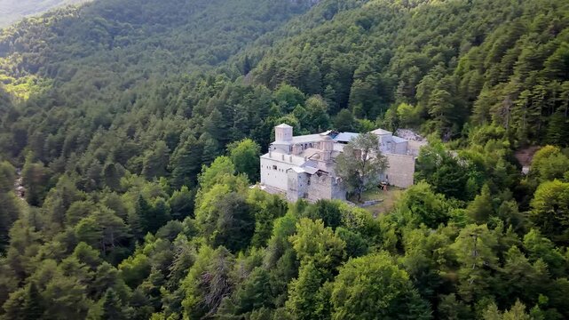 Agios Donysios monastery in Olympus region, Greece, Enipeas gorge