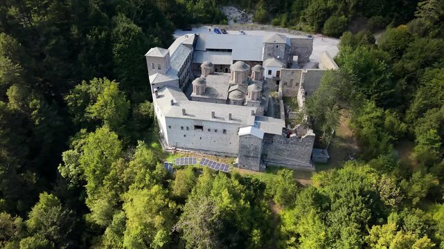 Agios Donysios monastery in Olympus region, Greece, Enipeas gorge