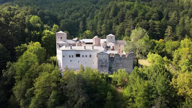 Agios Donysios monastery in Olympus region, Greece, Enipeas gorge