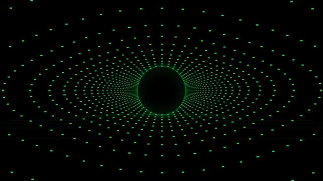 Glowing purple digital grid interface with circular neon icon and media file placeholder