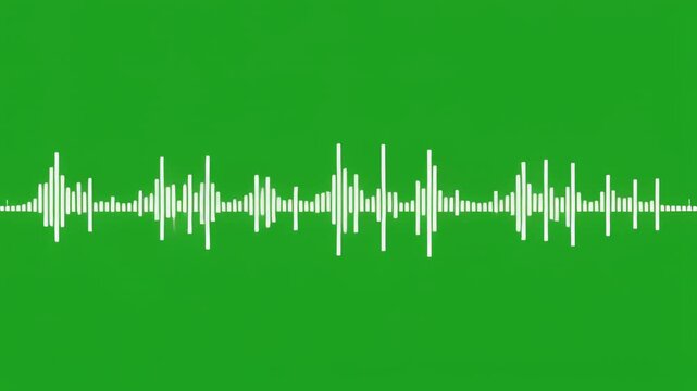 Two green audio wave forms displayed against black background with pulsating sound patterns