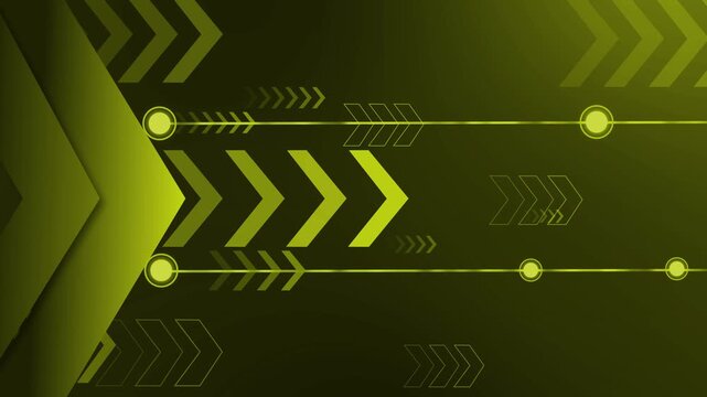 Abstract futuristic background with glowing arrows lines and circles showing speed progress and digital technology design animation