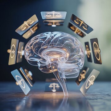Artificial Intelligence Brain Symbolizing AI Ethics and Legal Regulation