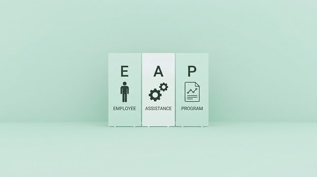 Employee Assistance Program EAP Concept Signage in Modern Office Interior