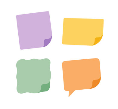 colorful sticky notes collection for reminders and messages  memo template vector 