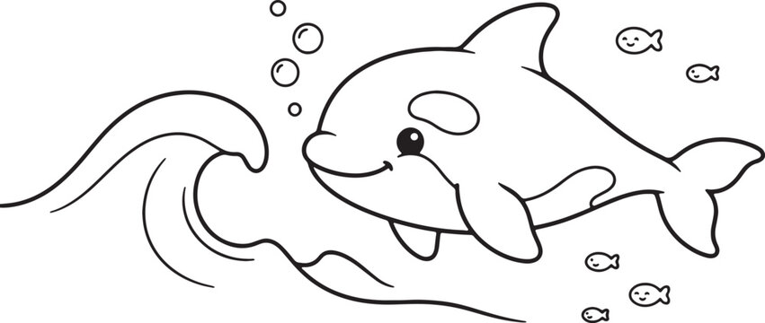 Of a cartoon elephant with water drops and bubbles