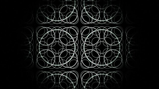 Abstract geometric circle pattern animation, glowing neon rings motion background, circles