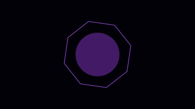 Abstract purple geometric pulsing octagon shape motion animation 4k background, polygon