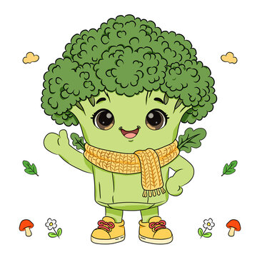 Cute Vegetable Character Design For Kids T-Shirt And Sticker