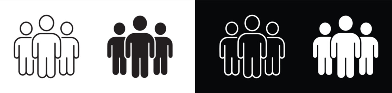 groups of people in different color variations for digital use