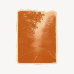 Fototapeta premium Vintage sepia forest path illustration.