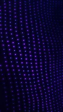 Neon purple LED dot grid on dark background, vibrant futuristic illustration with glowing lights and sleek digital depth.