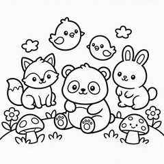 Fototapeta premium set of funny cartoon animals