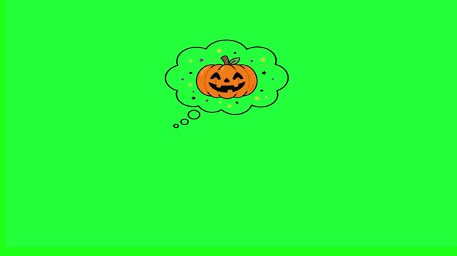 Halloween pumpkin thought bubble animation festive celebration