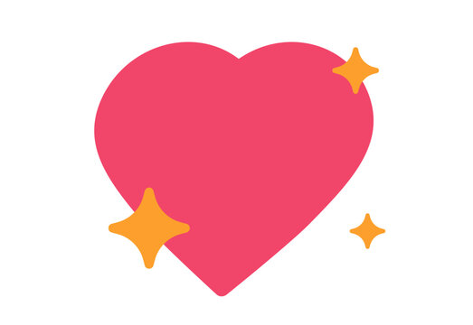 Heart love sparkles romance happy doodle drawn icon graphic minimal illustration image clip art