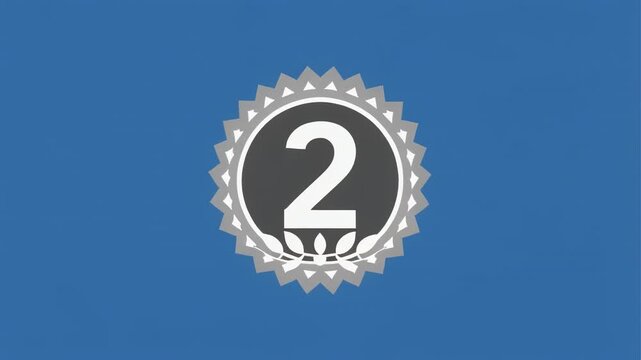 Green Screen Element with Number 2 Badge Transitioning Across Blue Background