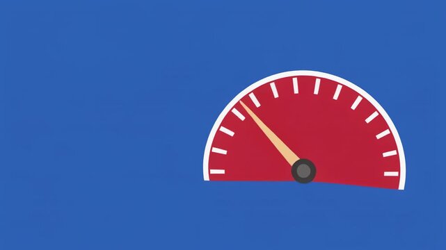 Speedometer gauges animating with increasing velocity during a blue background sequence