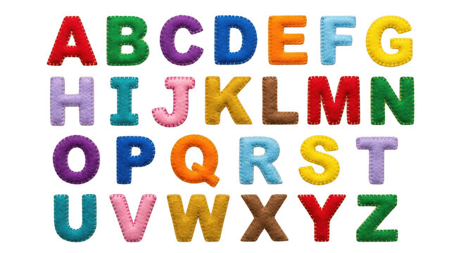 Colorful pixel art alphabet letters set with twenty six characters isolated on a white background isolated on transparent background