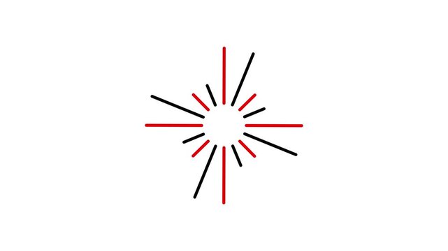 Exploding accent lines in a firework star shape, hand drawn comic style animation.Fireworks during the holiday 4K stock video