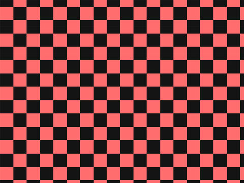 High-contrast red and black checkerboard seamless pattern. Bold geometric background for grunge fashion apparel, streetwear accessories, phone cases, and digital wallpaper