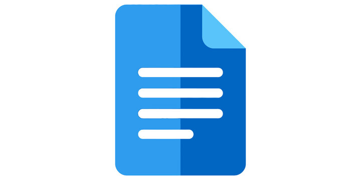 Document file icon in blue for data, reports, and digital paperwork representation.