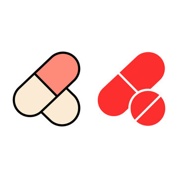 Pill capsule medicine logo illustration vector graphic with medicine pharmacy healthcare