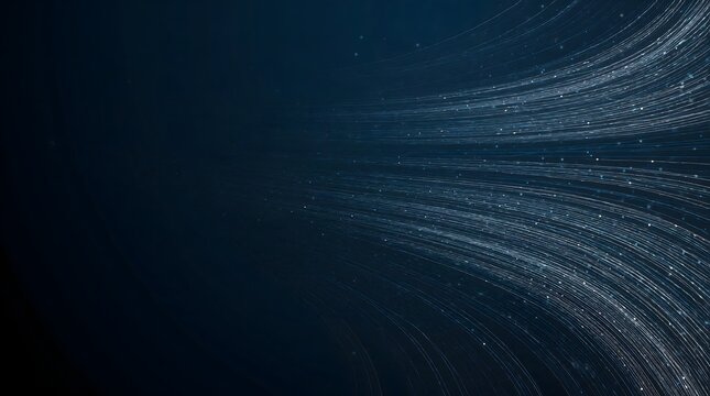 Blue flowing digital lines sweeping across a dark abstract background