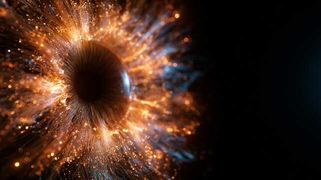 Futuristic Glowing Eye Iris with Cosmic Light and Energy