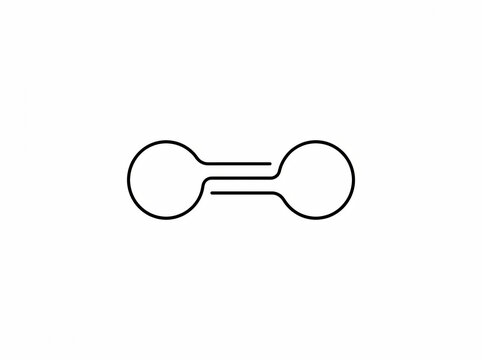 Abstract minimalist illustration representing two interconnected elements, symbolizing a core scientific principle of shared interaction, molecular bonding, or the fundamental concept of connection