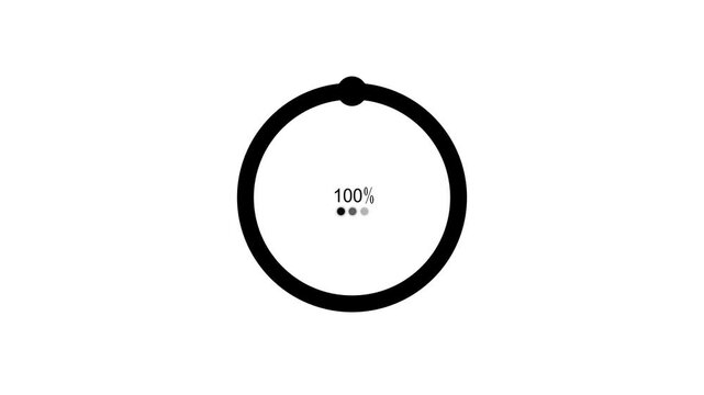 Simple circular loading progress indicator showing percent completion animation
