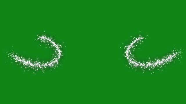 Sparkle Trail Animation, Crossing Glitter Particle Effect, Twinkling Light Trails, Magical Sparkle Sweep, Green Screen Overlay, Shimmering Particle Motion, Fantasy Light Effect