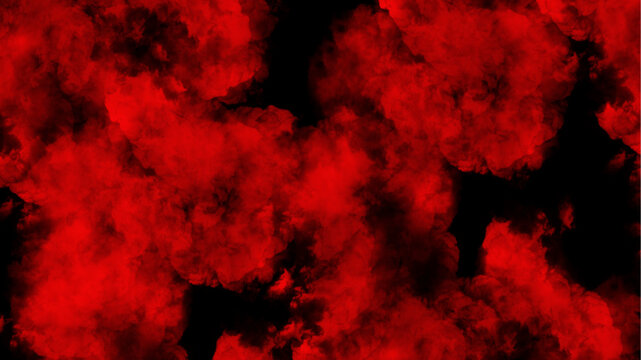 Red smock cloud isolated on black background