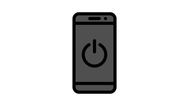 Smartphone Power Button Icon on a Mobile Device