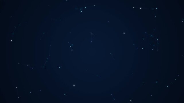 Deep space background featuring glowing stars and constellations in dark blue night sky