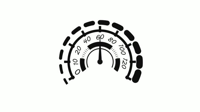 Minimal Automotive Speedometer Gauge Animation with Elegant Needle Movement and Contemporary Dashboard Interface