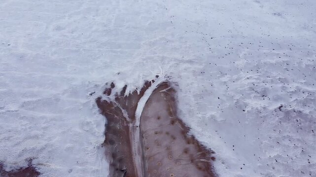 Aerial View of Elton Lake Salt Flats, Volgograd Region, Russia