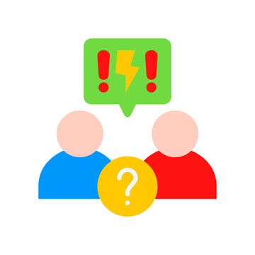 Dispute Icon Flat Color Style