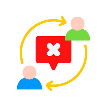 Negative Exchange Icon Flat Color Style